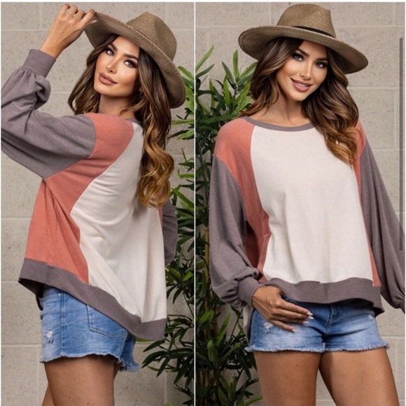 LLK Tops - LAST ONE: USA Made women’s fall trendy cozy comfy long sleeve top